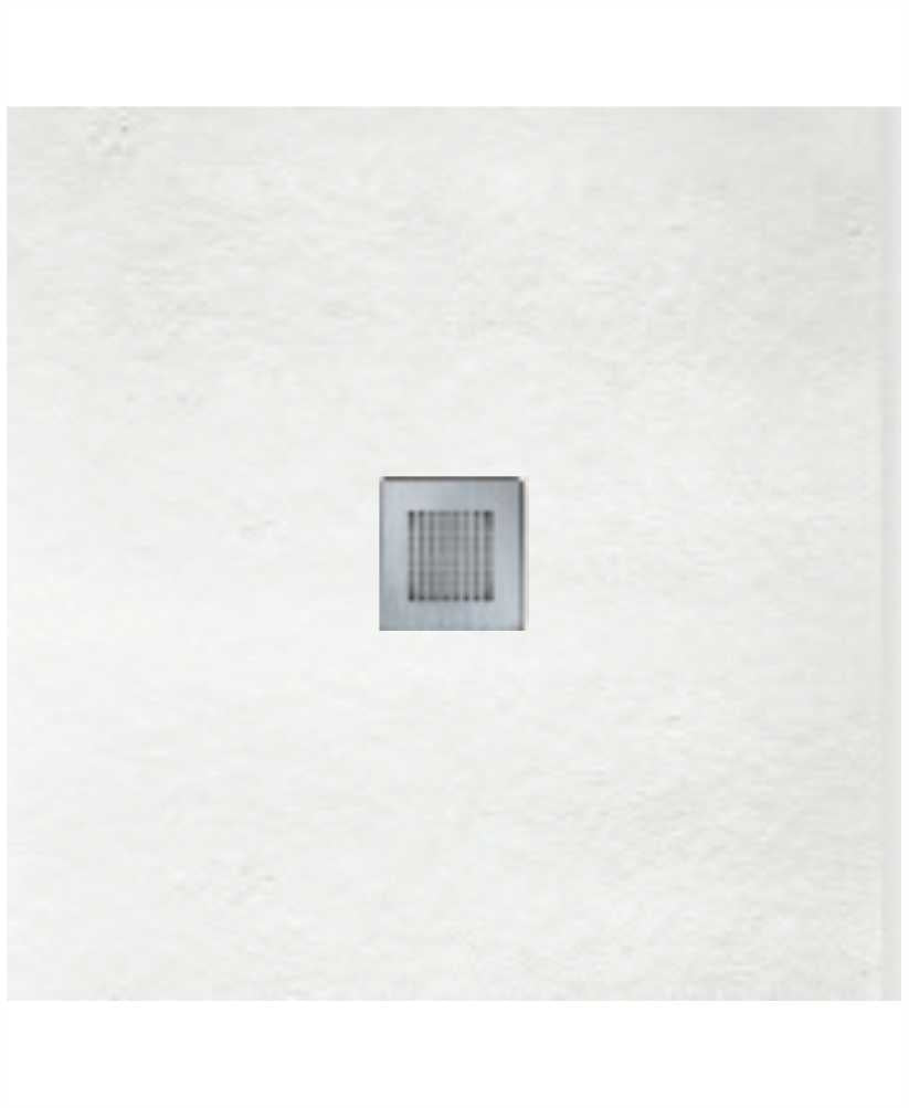 Slate White 800mm Square Shower Tray & Waste