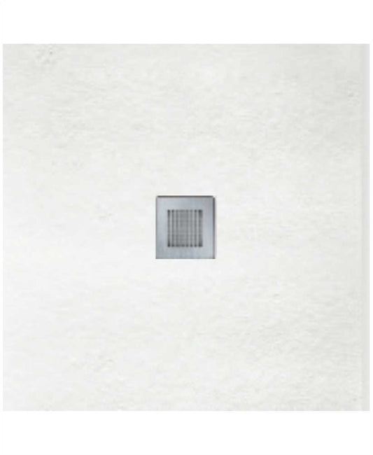 Slate White 900mm Square Shower Tray & Waste
