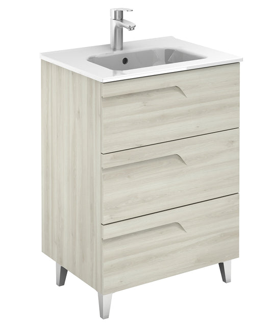 Brava Nature White 3 Drawer 60cm Vanity Unit