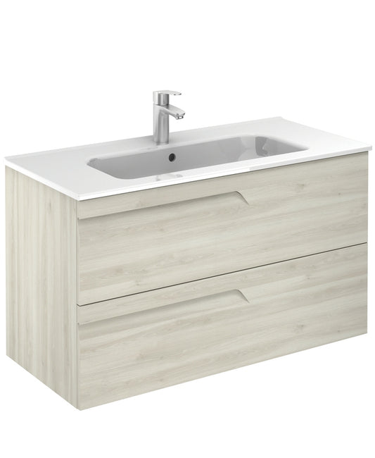 Brava Nature White 100 Vanity Unit & Slim Basin