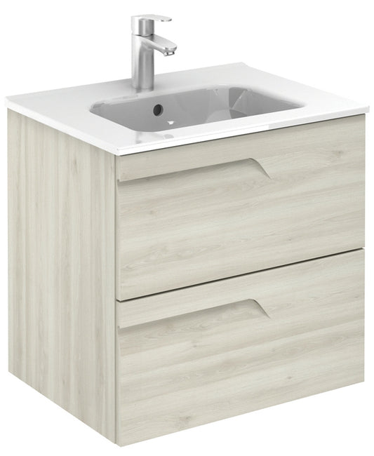 Brava Nature White 60 Vanity Unit & Slim Basin
