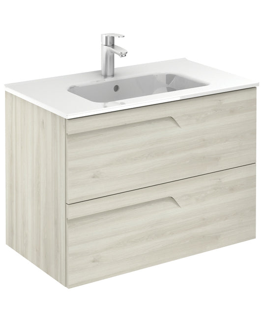 Brava Nature White 80 Vanity Unit & Slim Basin