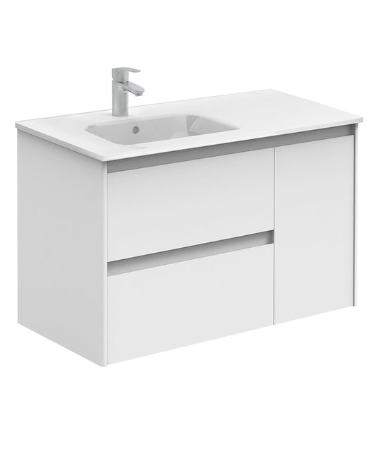 Dijon Gloss White 90cm Vanity Unit