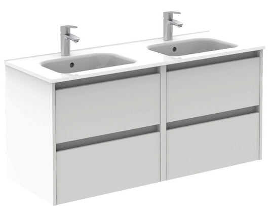 Smart Gloss White 4 Drawer 120cm Vanity Unit