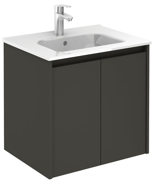 Smart Gloss Grey 2 Door 60cm Vanity Unit