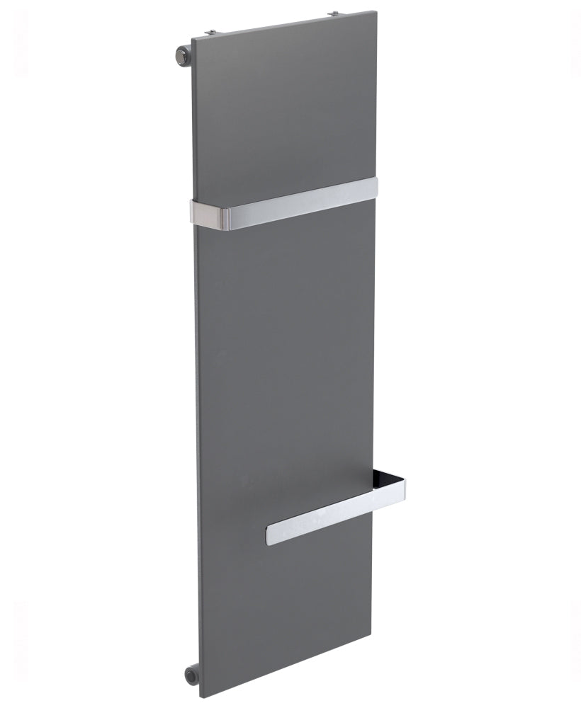 Synergy Vertical Radiator Complete With Chrome Brackets 1220 X 452 Anthracite