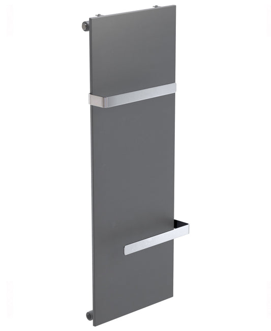 Synergy Vertical Radiator Complete With Chrome Brackets 1220 X 452 Anthracite