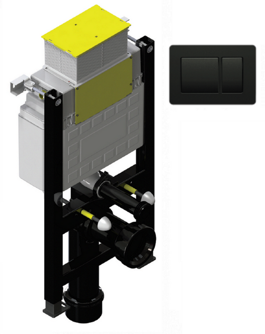 Large Fastfix Frame Low for wall hung WC-Rectangular-Black