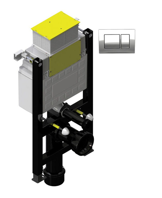 Large Fastfix Frame Low for wall hung WC-Rectangular-Chrome