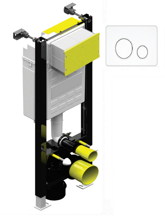 Small Fastfix Frame High for wall hung WC-Circular-White