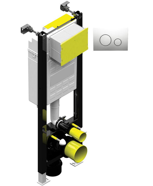 Small Fastfix Frame High for wall hung WC-Circular-Chrome
