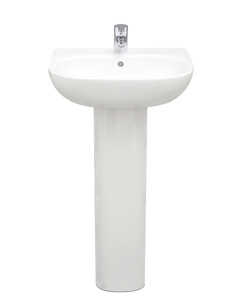Sigma 45cm Washbasin 1TH & Full Pedestal