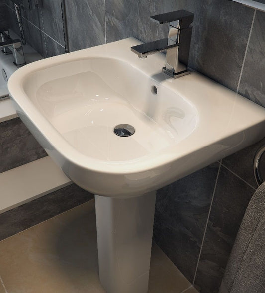 Sigma 55cm Washbasin 1TH & Full Pedestal