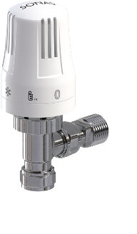Sonas Angled Thermostatic Valve And Lockshield Set