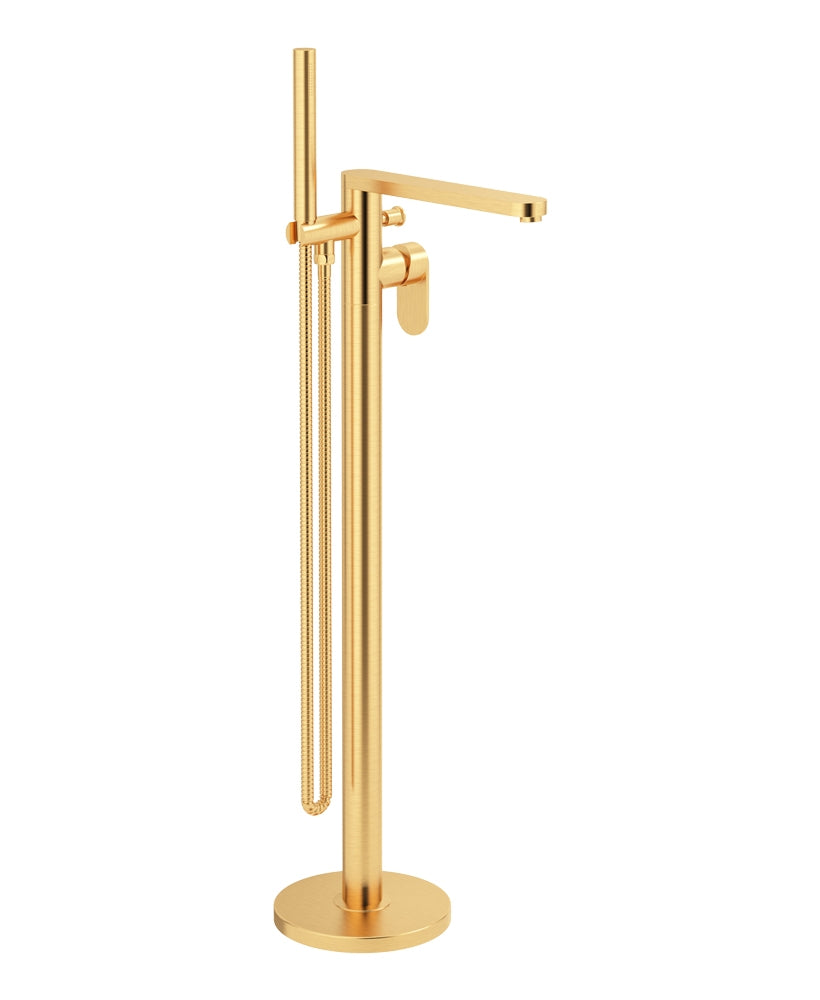 Norfolk Freestanding Bath Shower Mixer Brushed Gold