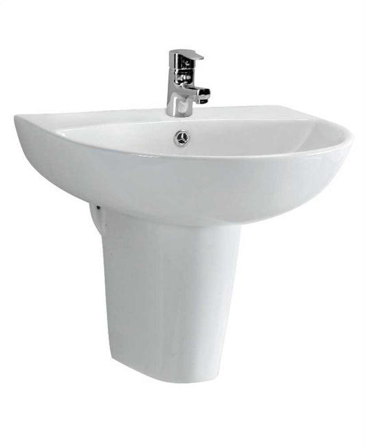 Verona Round 55cm Basin & Semi Pedestal