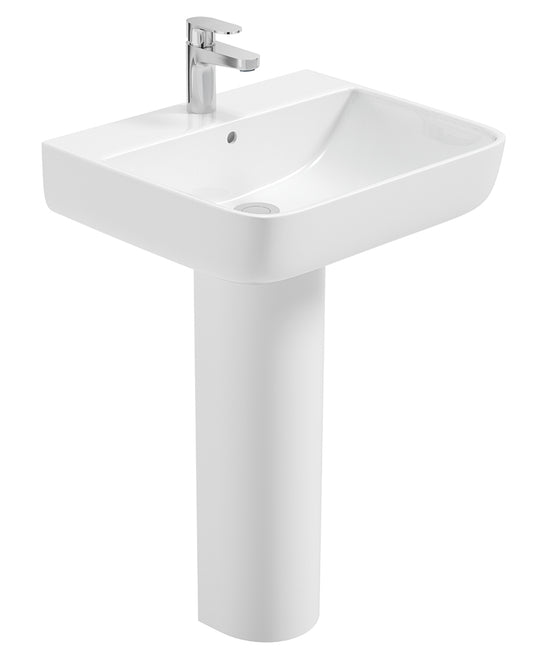 Verona Square 50cm Basin & Full Pedestal
