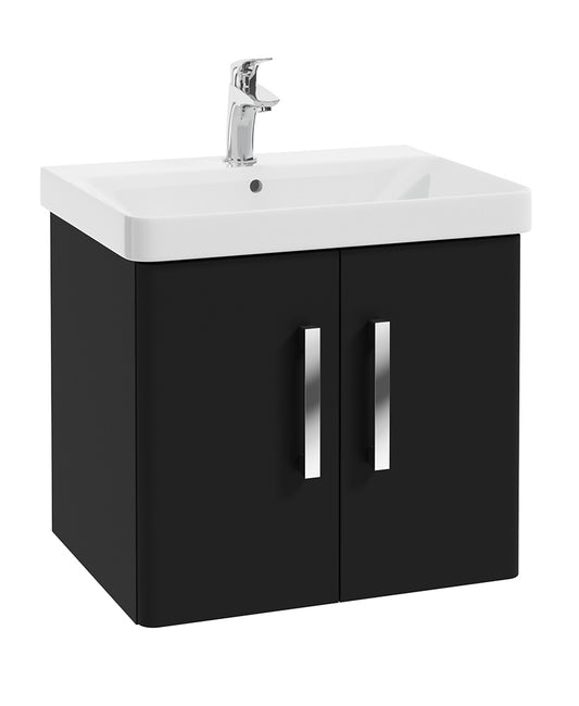 Odeon Black Matt 60cm Wall Hung 2 Door Vanity Unit