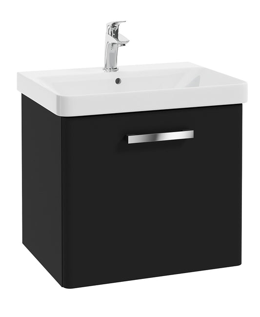Odeon Black Matt 60cm Wall Hung 1 Drawer Vanity Unit
