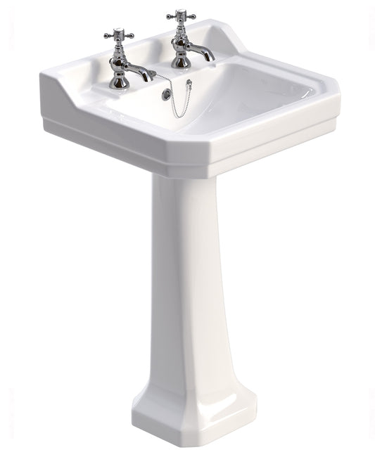 Westbury 55cm Basin & Full Pedestal 2TH